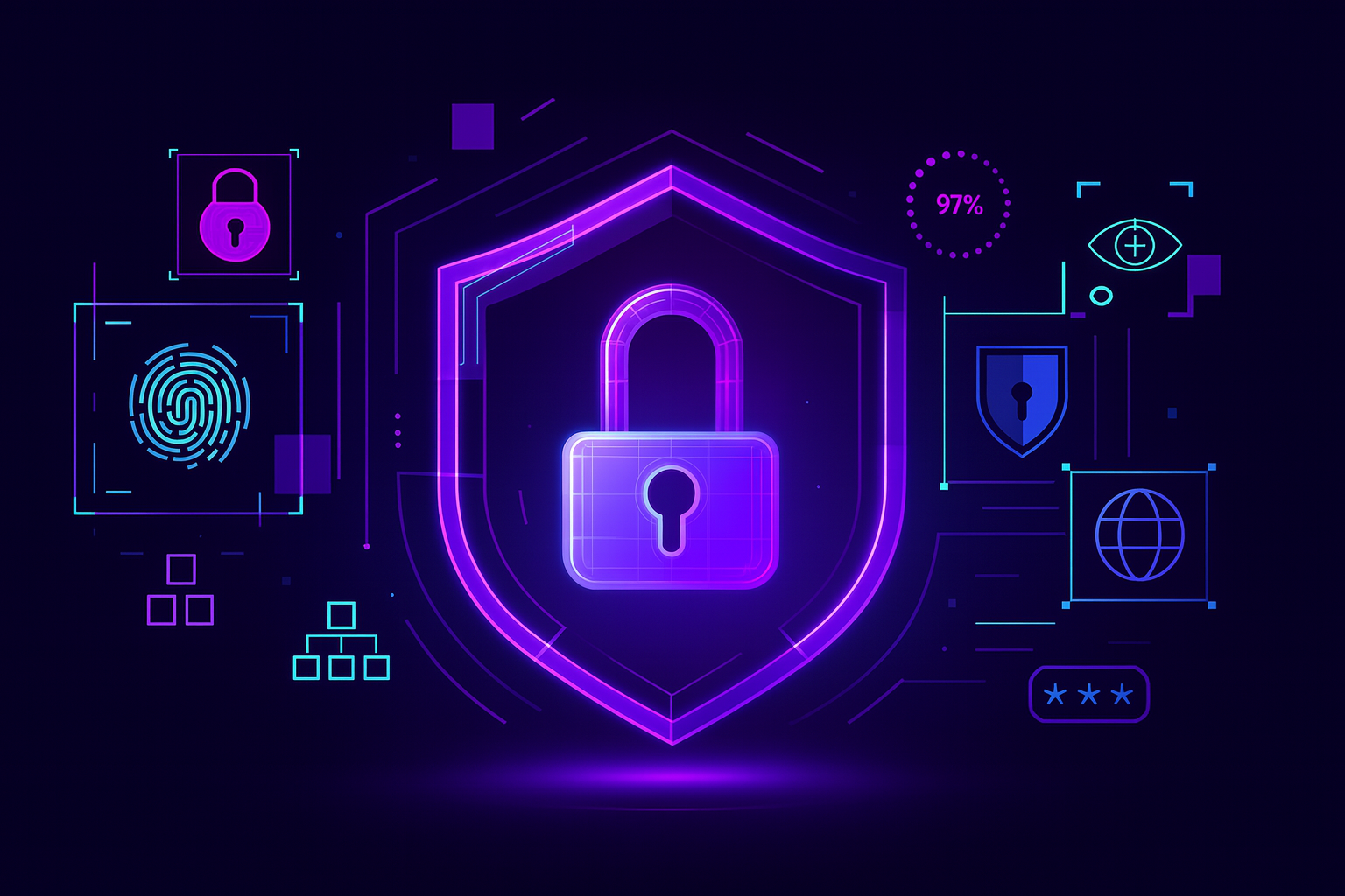 Enterprise security shield and lock HUD