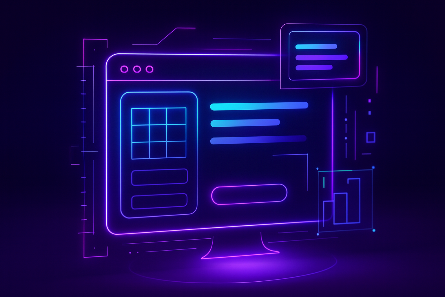 Custom web design HUD illustration